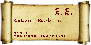 Radovics Rozália névjegykártya